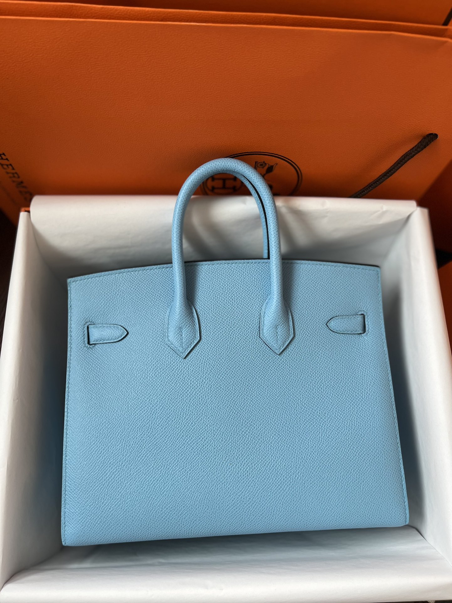 에르메스 버킨백25 라이트블루 금장 앱송